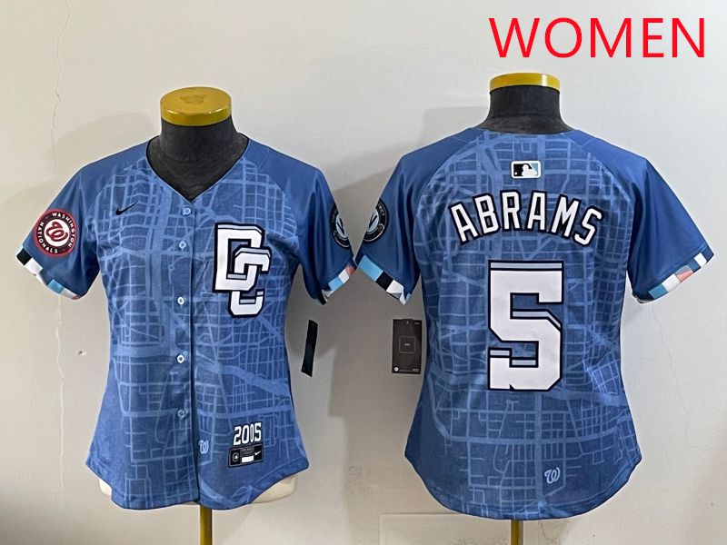 Women Washington Nationals #5 Abrams Joint Name 2025 Nike MLB Jersey style 5->women mlb jersey->Women Jersey